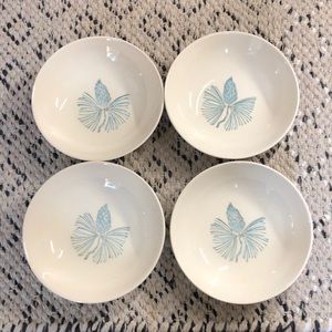 Vintage Marcrest Stetson BLUE SPRUCE Fruit Dessert Plates Set of 4
